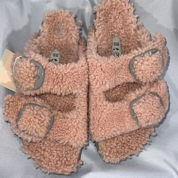 BIRKENSTOCK PAPILLIO DAYTONA SLIDE IN TEDDY CRYSTAL ROSE NWT ASSORTED SIZES - Picture 5 of 14